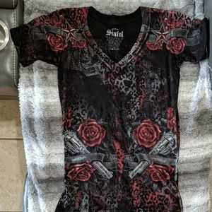 Sinful Guns & Roses t-shirt